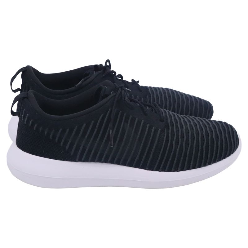 Nike Roshe Two Flyknit Sneakers In Black Nylon